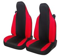 Rebeca Shop® Coprisedili in ECOPELLE Anteriori compatibili per Smart fortwo, prima, seconda e terza serie, W450 W451 W453, Set di 2 foderine (Nero/Rosso, Smart W453 terza serie)