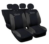 Rebeca Shop COPRISEDILI PER AUTO COMPATIBILI CON 500 MADE IN ITALY SET IN VARI COLORI (Nero/Grigio Scuro)