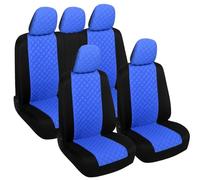 Rebeca Shop® Coprisedili Per Auto Universali, Set Completo Anteriori E Posteriori con Zip e copri poggiatesta A23 (Blu Royal/Nero)