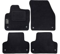 Rebeca Shop® Tappetini Auto Compatibili per Evoque | Tappeti Sagomati | In Moquette Nera | Logo Ricamato Battitacco e Clip Di Fissaggio (Compatibili Evoque)