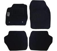 Rebeca Shop® Tappetini Auto Compatibili per Fiesta 2012 | Tappeti Sagomati | In Moquette Nera | Logo Ricamato Battitacco e Clip Di Fissaggio (Compatibili Fiesta 2012)