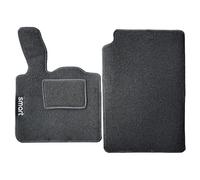 Rebeca Shop Tappetini Auto Compatibili per Smart | In Moquette Nera | Logo Ricamato | Tappeti Sagomati Strappo | w450 - w451 - w453 | Accessori Interni Auto (W451 - Seconda Serie)