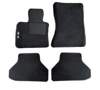 Rebeca Shop® Tappetini Auto Compatibili per X5 | Tappeti Sagomati | In Moquette Nera | Logo Ricamato Battitacco e Clip Di Fissaggio (Compatibili X5)