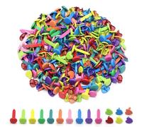 REBECASKYENS 200 Clip Colorate Pastello, fermacampioni Piccoli, con 100 Nastri Rotondi e 100 a Forma di Cuore, per Scrapbooking, creazione di Biglietti, Artigianato, Bambini