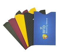 REBECASKYENS 5 protezioni per carte di credito, porta carte RFID, porta carte di credito, blocco RFID, 5 colori, per la maggior parte delle carte di credito, carte bancarie, carte bancarie,
