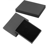 REBECASKYENS Confezione da 2 pezzi di carta kraft nera per gioielli, scatola regalo, imbottitura in velluto nero, adatto per orologi, 7 x 9 x 1,5 cm