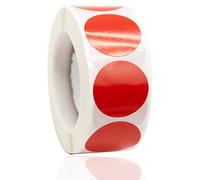 REBECASKYENS Etichette adesive per codificare i colori, in carta, rotonde, autoadesive, 25 mm, 1 rotolo da 500 pezzi, colore rosso