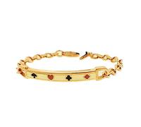 Rebecca Bracciale Gioielli in Bronzo Bagnato in Oro Rosa Carte da Gioco smaltate a Mano su barretta