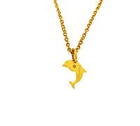 Rebecca COLLANA UOMO DONNA BRONZO E PENDENTE IN BRONZO DELFINO E DIAMANTE NATURALE BUNKDD13