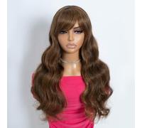 Rebecca Fashion Parrucca ondulata del corpo da 61 cm con frangia parrucche per capelli umani per donne nere Nessuna parrucca frontale in pizzo 10A capelli vergini brasiliani senza colla parrucca fatta