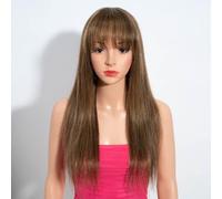 Rebecca Fashion Parrucche bionde dritte da 50 cm con frangia parrucche per capelli umani per donne nere Nessuna parrucca frontale in pizzo 10A capelli vergini brasiliani senza colla parrucca fatta a