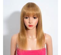 Rebecca Fashion Parrucche dritte bionde miele da 35 cm con frangia parrucche per capelli umani per donne nere Nessuna parrucca frontale in pizzo 10A capelli vergini brasiliani senza colla parrucca