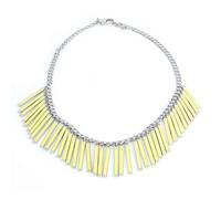 Rebecca Minkoff Collana Statement Yellow Runway ID Bib Necklace