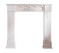Rebecca Mobili Camino decorazione, caminetto bianco, legno, stile retro, per soggiorno, idee casa - Misure 99 x 104 x 21 cm (HxLxP) - Art. RE4865