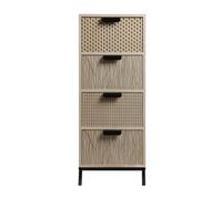 Rebecca Mobili Cassettiera con 4 Cassetti in Legno e Metallo Stile Moderno