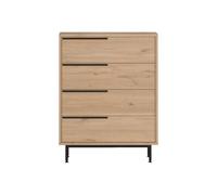 Rebecca Mobili Cassettiera 4 Cassetti, Mobile Compatto con Cassetti, Marrone Grigio Scuro, Truciolato Ferro, Design Moderno, Capiente - Misure HxLxP: 95 x 75 x 44,5 cm - Art. RE7212