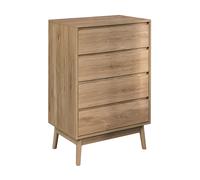 Rebecca Mobili Cassettiera Mobile 4 Cassetti Legno Marrone stile Nordico per Cam