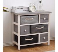 Rebecca Mobili Cassettiera Mobile bagno Shabby 6 Cassetti Moderno 53x56x27 - SPECIFICHE: Dimensioni: H 53 cm x L 56 cm x P 27 cm - Dimensioni Cassetti Legno (3): H 13,5 cm x L 15 cm x P 24,5 cm - Dime