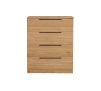 Rebecca Mobili Cassettiera Salvaspazio, Cassettiera per Salotto, Truciolato Ferro, con 4 Cassetti, Capiente, Stile Scandinavo - Misure HxLxP: 87,5 x 72 x 42 cm - Art. RE7229