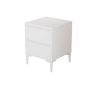 Rebecca Mobili Comodino Bianco, Tavolino da Camera da Letto, Truciolato PVC, Compatto, Design Moderno, per Camera Scandinava - Misure HxLxP: 58,5 x 45 x 45 cm - Art. RE7234