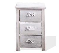 Rebecca Mobili Comodino Cassettiera 3 Cassetti Bianco Grigio Shabby 56x37x27 - RE4565