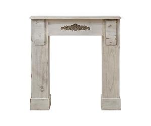 Rebecca Mobili Cornice Decorativa Decorazione Caminetto Legno Grigio Design Shabby Sala Home Decor - Misure HxLxP: 98,5x96,5x22,5 - Art. RE4864