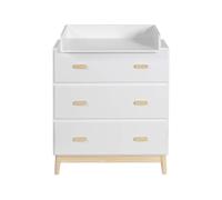 Rebecca Mobili Fasciatoio con Cassetti, Mobile con Fasciatoio, Bianco Marrone, MDF Pino, Compatto, con 3 Cassetti - Misure HxLxP: 100 x 80 x 42 cm - Art. RE6983
