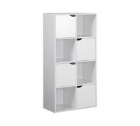 Rebecca Mobili Libreria Autoportante, Scaffale per Soggiorno, Bianco, Truciolato, 4 Ripiani 8 Scomparti a Cubo, con Anti Ribaltamento - Misure HxLxP: 119 x 60 x 29 cm - Art. RE7114