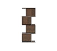 Rebecca Mobili Libreria Pensile, Scaffale per Libri, Grigio Effetto Cemento, Truciolato, con 4 Ripiani e 8 Vani, per Salotto - Misure HxLxP: 125 x 50 x 25 cm - Art. RE7222