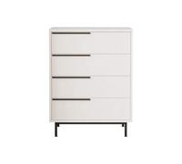 Rebecca Mobili Mobile Cassettiera, Cassettiera Moderna, Bianco Grigio Scuro, Truciolato Ferro, Compatta, per Camera o Salotto - Misure HxLxP: 95 x 75 x 44,5 cm - Art. RE7213