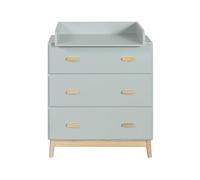 Rebecca Mobili Mobile con Tavolo da Pranzo, Comò Tavolo da Patio, Verde Acqua Marrone, Pino MDF, Compatto, con Fasciatoio Rimovibile - Dimensioni HxLxP: 100 x 80 x 42 cm - Art. RE6985