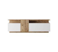 Rebecca Mobili Mobile Porta Tv da Terra, Armadio Tv Moderno, Color Rovere Bianco, Truciolato, Con 3 Ante, per Salotto Moderno - Misure HxLxP: 46,5 x 150 x 29,5 cm - Art. RE7079