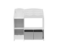 Rebecca Mobili Organizer Giocattoli, Scaffale Per Cameretta, Bianco, MDF TNT, 2 Ceste, 5 Scompartimenti, Per Cameretta - Misure HxLxP: 90 x 93 x 30 cm - Art. RE6848