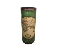 Rebecca Mobili Portaombrello Verde Beige Mdf Canvas Retro Gocciolatoio 49,5x20x2