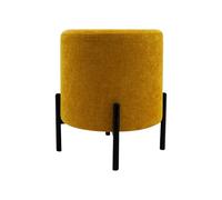 Rebecca Mobili Pouf Sgabello, Ottomano Poggiapiedi, Giallo Senape, Tessuto Poliestere Acciaio, Rotondo, per Salotto - Misure HxLxP: 43,5 x 38 x 38 cm - Art. RE7058