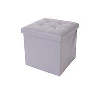 Rebecca Mobili Pouff contenitore, sgabello cubo, poggiapiedi moderno grigio, per ufficio sala camera arredo casa - Misure 30 x 30 x 30 cm (HxLxP) - Art. RE4635