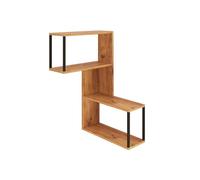 Rebecca Mobili Scaffale ad Angolo, Libreria Angolare Pensile, Marrone Grigio Scuro, Truciolato Ferro, Mensola per Soggiorno o Studio - Misure HxLxP: 85 x 53,5 x 19,5 cm - Art. RE7227