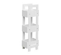 Rebecca Mobili Scaffale Bagno Salvaspazio, Scaffaletto Cucina Aperto, Mdf, Bianco, 3 Mensole, Organizer Aromi Cosmetici - Misure (HxLxP): 88 x 28 x 20 cm - Art. RE6738