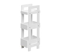 Scaffale da cucina Stretto con 3 Ripiani in Legno Bianco Mobile da bagno Moderno