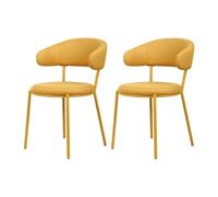 Rebecca Mobili Set 2 Sedie Moderne, Sedie da Cucina, Tessuto Poliestere Acciaio, Giallo Senape, Ergonomiche, per Casa o Studio - Misure HxLxP: 80,5 x 47,5 x 57,5 cm - Art. RE7030
