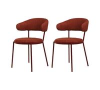 Rebecca Mobili Set 2 Sedie per Salotto, Sedie da Pranzo, Tessuto Poliestere Acciaio, Rosso Rubino, Eleganti, in Stile Moderno - Misure HxLxP: 80,5 x 47,5 x 57,5 cm - Art. RE7029