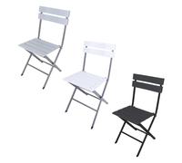 Rebecca Mobili Set 2 Sedie Pieghevoli da Esterno Bianco Grigio Nero in Plastica