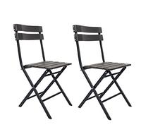 Rebecca Mobili Set 2 Sedie Pieghevoli, Sedie Da Esterno Richiudibili, Plastica Acciaio, Grigio Nero, Giardino Balcone Bar - Misure HxLxP: 78 x 37 x 45 cm - Art. RE6705
