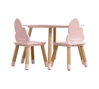 Rebecca Mobili Set Tavolo e 2 Sedie per Bambini, per Arredo Cameretta Stanza dei Giochi, Rosa Marrone, MDF Pino - Dimensioni: 44 x 60 x 60 cm / 50 x 25 x 25 cm - Art. RE6899