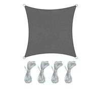 Rebecca Mobili Tenda Vela Parasole Grigio Scuro Polietilene Quadrata 3x3