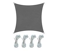 Rebecca Mobili Telo Parasole Vela Grigio Scuro Polietilene Quadrato 3,6x3,6