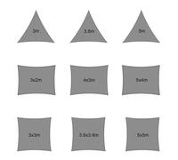 Rebecca Mobili Tenda da Sole Vela Rettangolare Grigio Polietilene con Corde 3x4