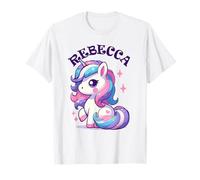 Rebecca - Simpatico unicorno per ragazze, nome Rebecca Maglietta