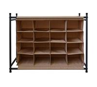 Rebecca Srl Scarpiera Mobile Portascarpe 16 Scompartimenti Beige Tessuto Metallo Resistente Ingresso Ripostiglio (Cod. RE4747)