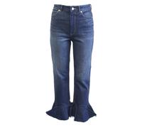 Rebecca Taylor la Vie Donna Blu Increspatura Btm Medio Lavare Jeans #517718 Nwt